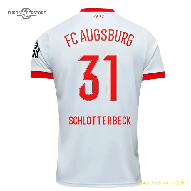 2025-2026 FC Augsburg Home Shirt (Schlotterbeck 31)-Football Shirts Shop