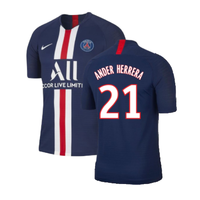 PSG 2019-20 Home Nike Vaporknit Shirt ((Mint) S) (Ander Herrera 21)-Football Shirts Shop