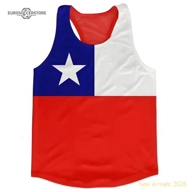 Chile Flag Running Vest-Football Shirts Shop