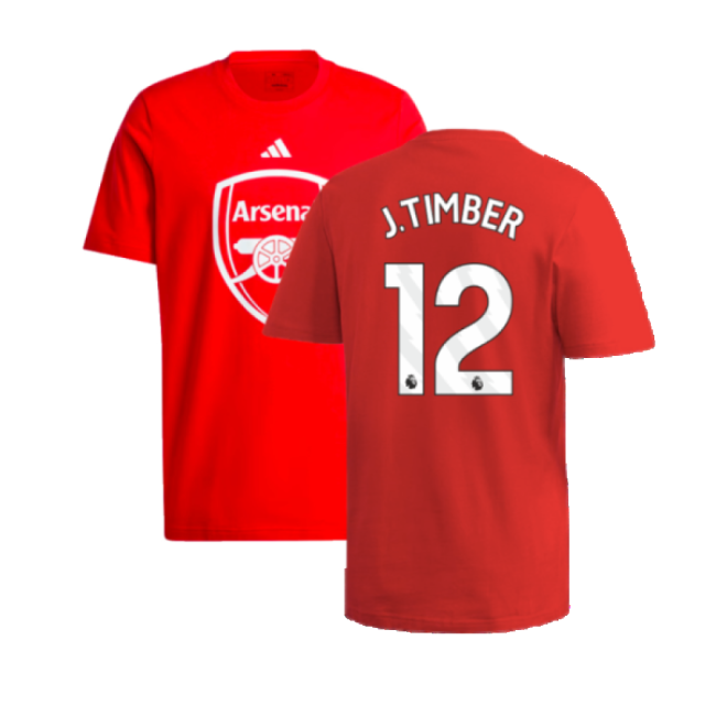 2024-2025 Arsenal DNA Graphic Tee (Red) (J.Timber 12)-Football Shirts Shop