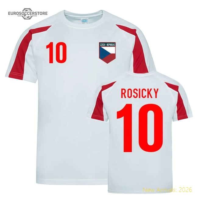 Tomas Rosicky Czech Republic Sports Training Jersey (White-Red)-Football Shirts Shop