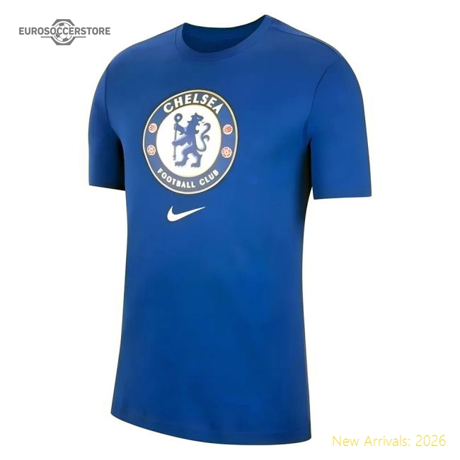 2021-2022 Chelsea Evergreen Crest Tee (Royal Blue)-Football Shirts Shop