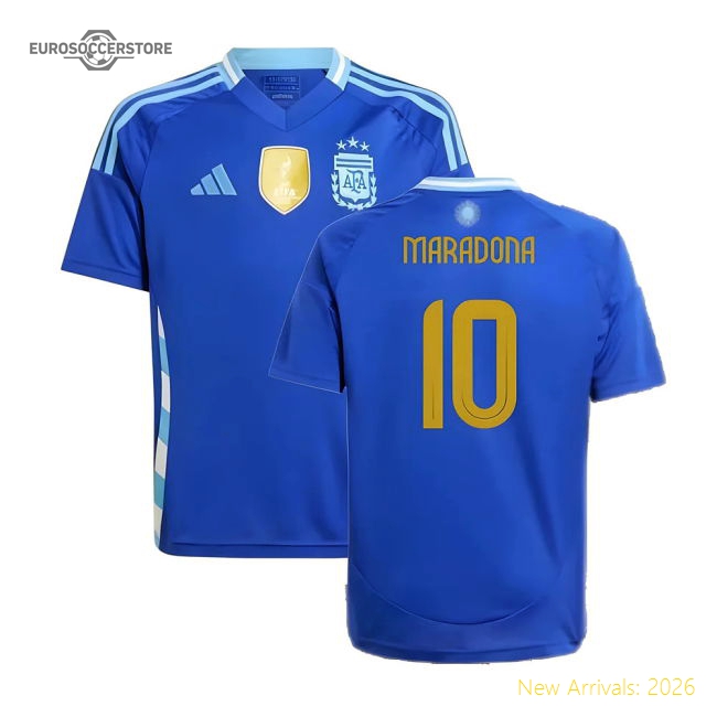 2024-2025 Argentina Away Shirt (Kids) (MARADONA 10)-Football Shirts Shop
