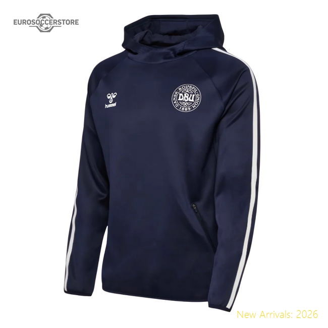 2024-2025 Denmark Travel Hoodie (Marine)-Football Shirts Shop