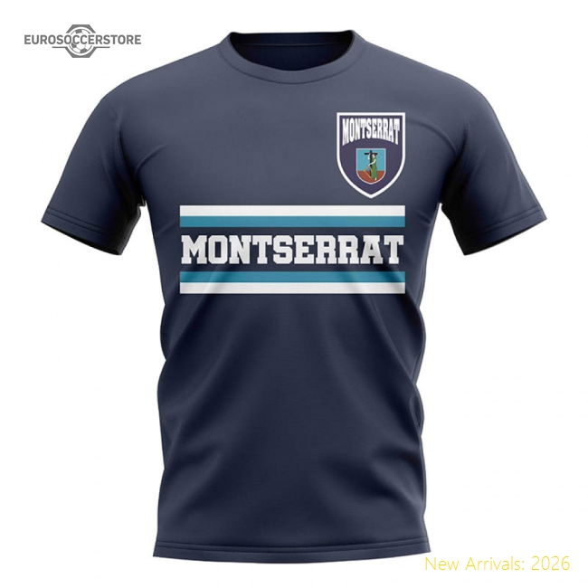 Montserrat Core Football Country T-Shirt (Navy)-Football Shirts Shop