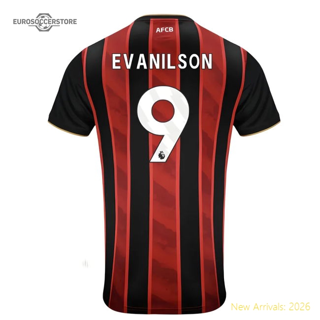 2025-2026 Bournemouth Home Shirt (Evanilson 9)-Football Shirts Shop