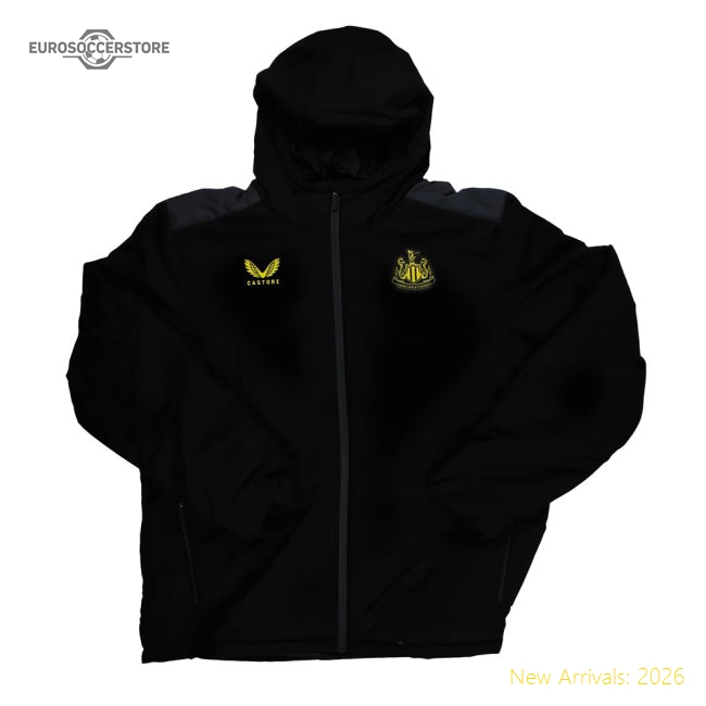 2023-2024 Newcastle Coaches Bench Jacket (Black)-Football Shirts Shop