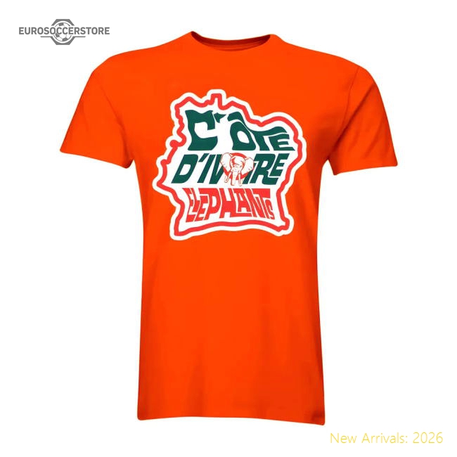 S,Ivory Coast Ivory Coast The Elephants T-Shirt (Orange)-World Cup Jersey Hub - 2026 National Football Kits Store