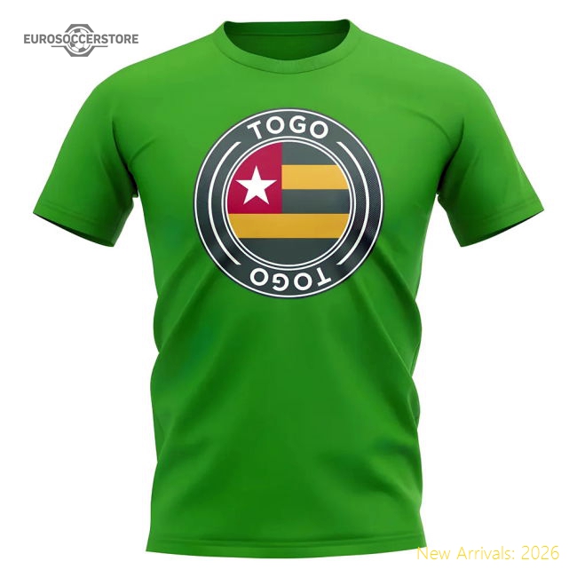S,Togo Game Ready Togo Football Badge T-Shirt (Green) Perfect For Cheeri-World Cup Jersey Hub - 2026 National Football Kits Store