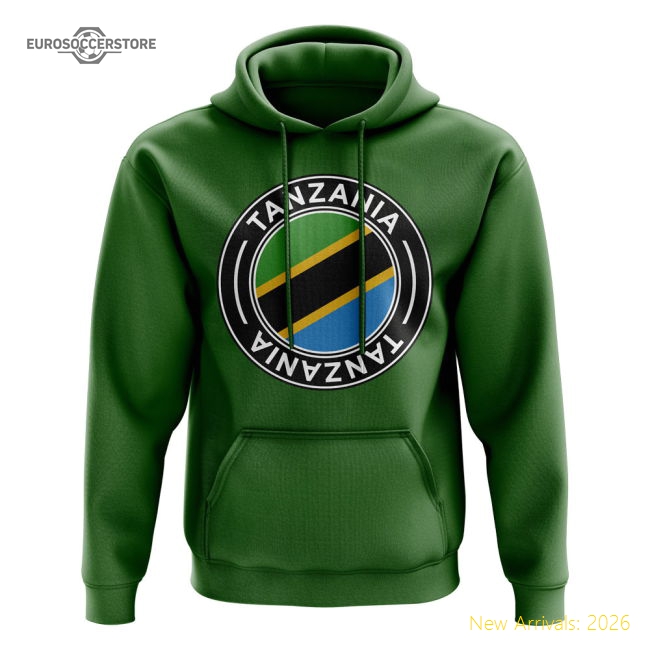 S,Tanzania Tournament Tanzania Football Badge Hoodie (Green)-World Cup Jersey Hub - 2026 National Football Kits Store