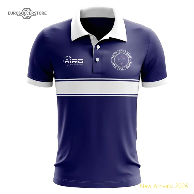 S,New Zealand New Zealand Concept Stripe Polo Shirt (Navy)-Soccer Shirts Store: 2026 World Cup Kits