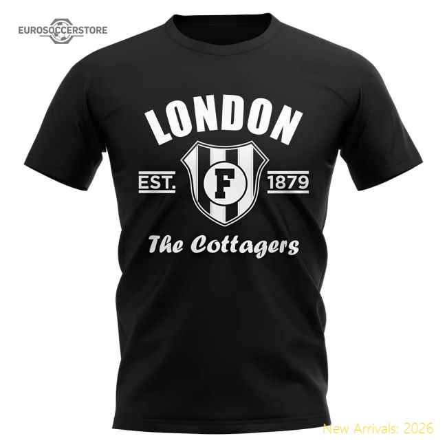 Club Tournament Teams,Fulham Fulham Established Football T-Shirt (Black)-Soccer Shirts Store: 2026 World Cup Kits