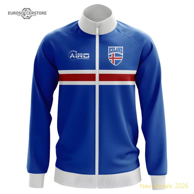 Iceland Iceland Concept Football Track Jacket Blue-Soccer Shirts Store: 2026 World Cup Kits