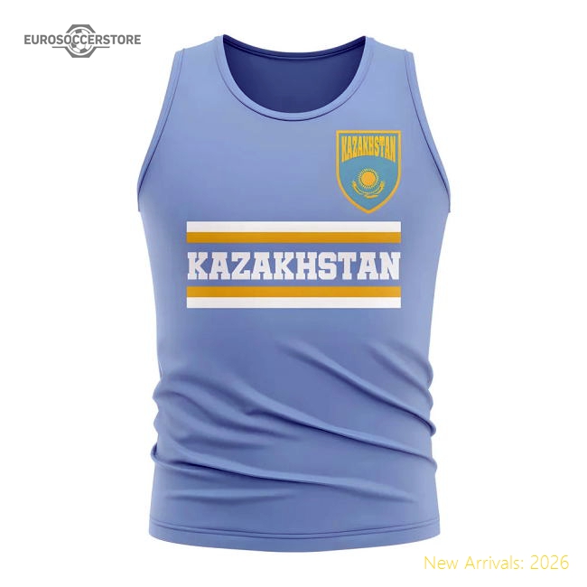 Kazakhstan Kazakhstan Core Football Country Sleeveless Graphic Tee Sky-Soccer Shirts Store: 2026 World Cup Kits