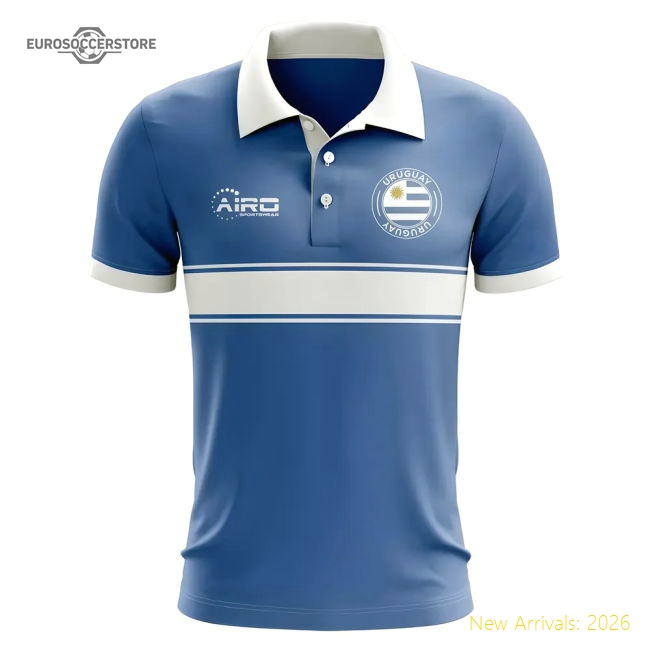 S,Uruguay Game Ready Uruguay Concept Stripe Polo Shirt (Blue)-Soccer Shirts Store: 2026 World Cup Kits