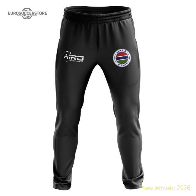 S,Gambia Tournament Gambia Concept Football Training Pants (Black)-Soccer Shirts Store: 2026 World Cup Kits