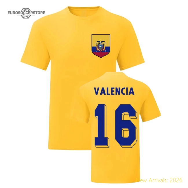 S,Ecuador Antonio Valencia Ecuador National Hero Tee (Yellow)-World Cup Jersey Hub - 2026 National Football Kits Store