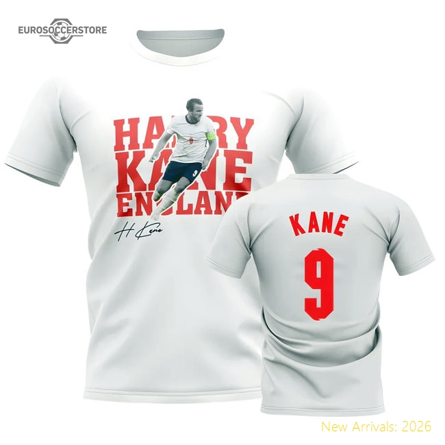 England Harry Kane England Player Casual T-Shirt White-World Cup Jersey Hub - 2026 National Football Kits Store