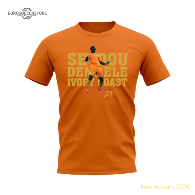 S,Ivory Coast Seydou Doumbia Ivory Coast Player Tee (Orange)-World Cup Jersey Hub - 2026 National Football Kits Store