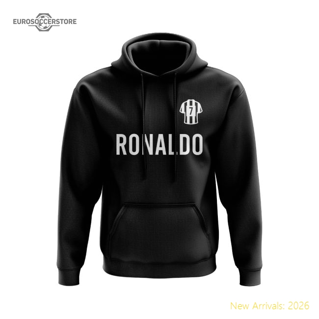 Juventus Cristiano Ronaldo Juventus Number Hoody (Black)-World Cup Jersey Hub - 2026 National Football Kits Store
