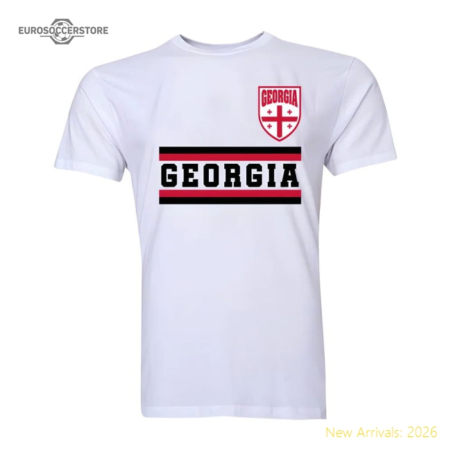 Georgia Georgia Core Football Country Casual T-Shirt White-World Cup Jersey Hub - 2026 National Football Kits Store
