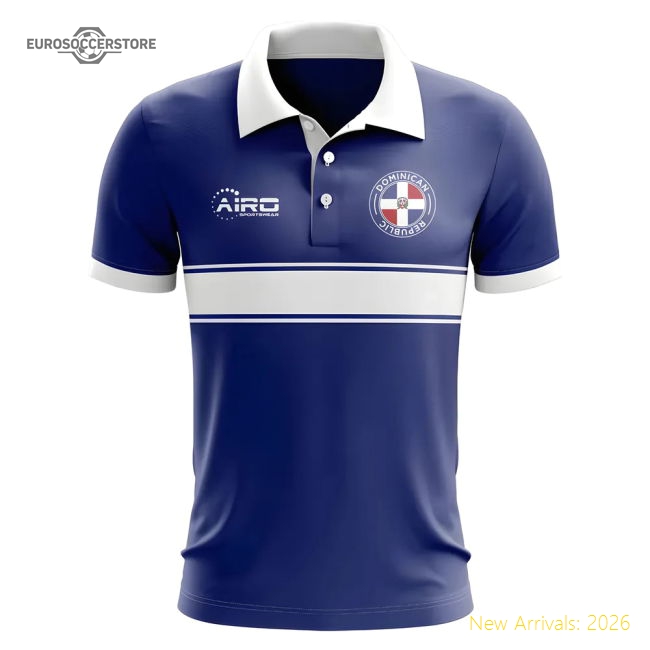 S,Dominican Republic Dominican Republic Concept Stripe Polo Shirt (Blue)-World Cup Jersey Hub - 2026 National Football Kits Store