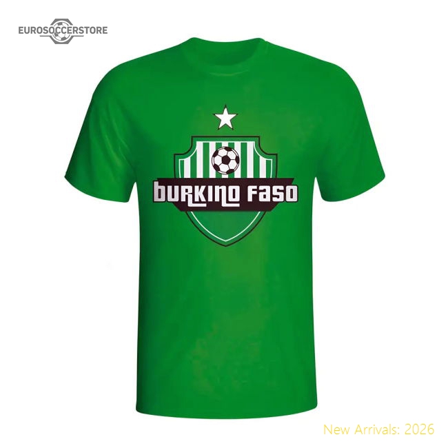 S,Burkina Match Day Faso Burkino Faso Country Logo T-Shirt (Green)-World Cup Jersey Hub - 2026 National Football Kits Store