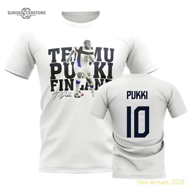 Finland Fan Teemu Pukki Finland Player Graphic Fan Tee White-World Cup Jersey Hub - 2026 National Football Kits Store