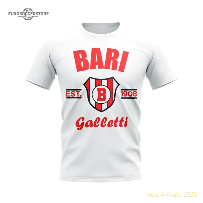 Bari Bari Established Football Football T-Shirt (White)-World Cup Jersey Hub - 2026 National Football Kits Store