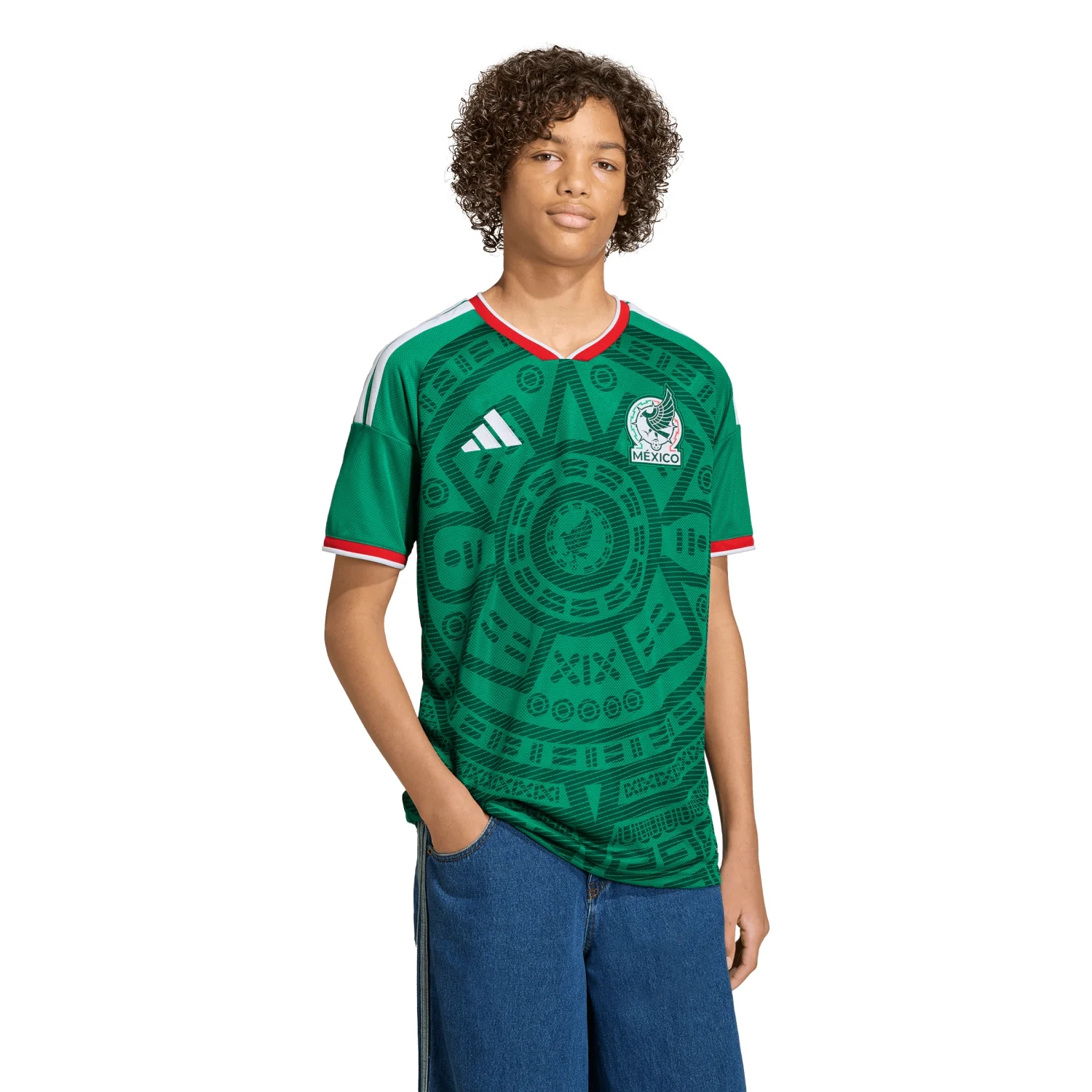 Mexico 2026 Youth Home Jersey | Kids Football Shirt Climacool Green Kit-Soccer Shirts Store: 2026 World Cup Kits