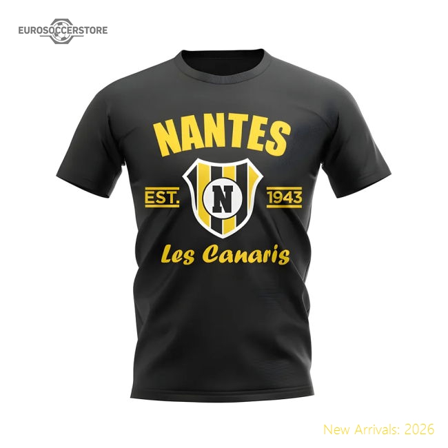 Nantes Nantes Established Football Football T-Shirt (Black)-World Cup Jersey Hub - 2026 National Football Kits Store