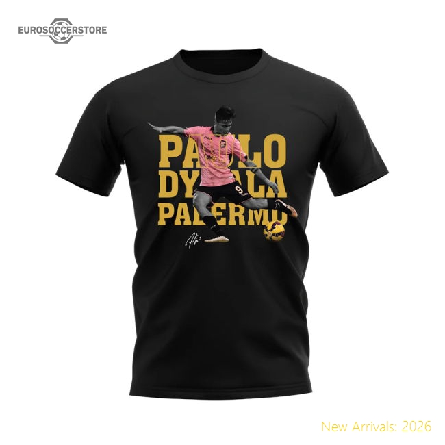 Palermo Paulo Dybala Palermo Player Football Tee (Black)-World Cup Jersey Hub - 2026 National Football Kits Store