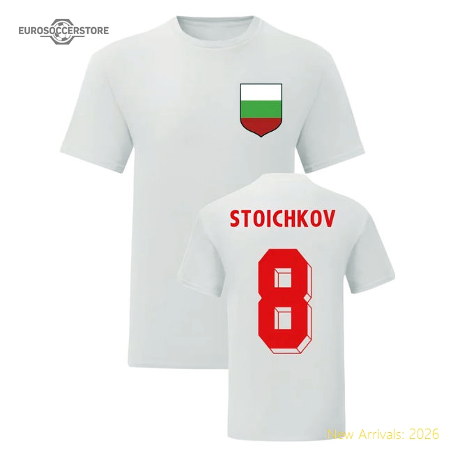 Bulgaria Hristo Stoichkov Bulgaria National Hero Casual T-Shirt White-World Cup Jersey Hub - 2026 National Football Kits Store