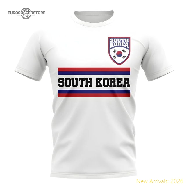 South Korea South Korea Core Football Country Casual T-Shirt White-Soccer Shirts Store: 2026 World Cup Kits