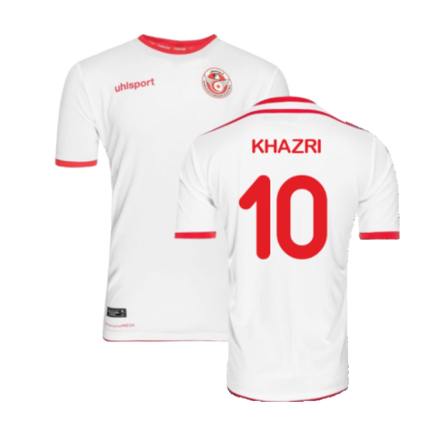 S,Tunisia Tunisia 2018 Home Shirt ((Excellent) M) (Khazri 10)-World Cup Jersey Hub - 2026 National Football Kits Store
