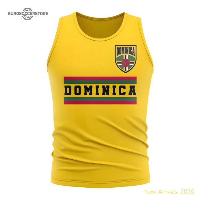 S,Dominica Dominica Core Football Country Sleeveless Tee (Yellow)-World Cup Jersey Hub - 2026 National Football Kits Store