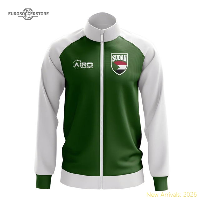 S,Sudan Match Day Sudan Concept Football Track Jacket (Green)-World Cup Jersey Hub - 2026 National Football Kits Store