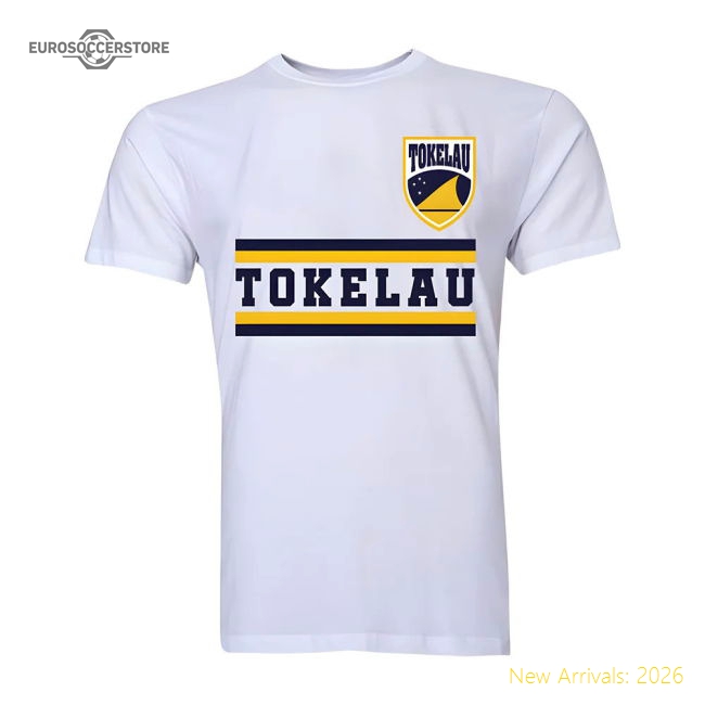 S,Cook Islands Tokelau Core Football Country T-Shirt (White)-World Cup Jersey Hub - 2026 National Football Kits Store