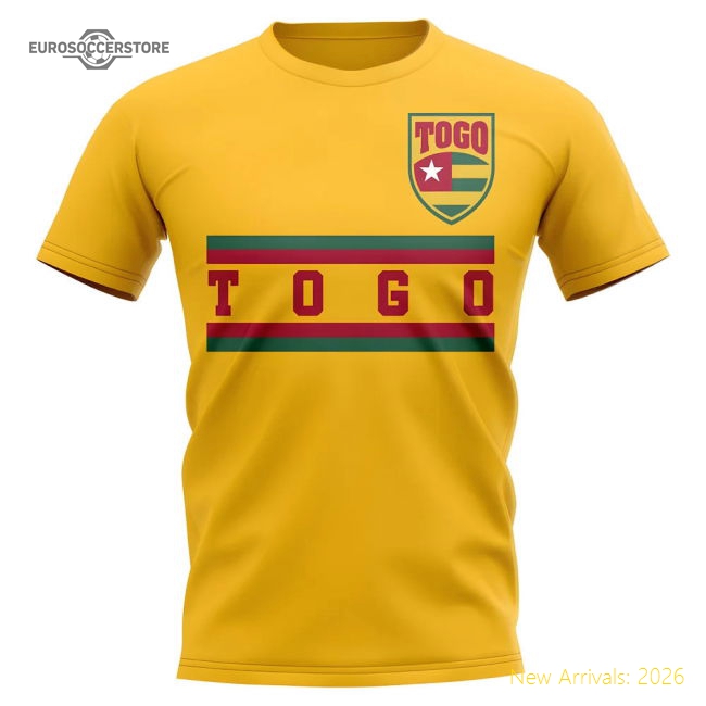 S,Togo Tournament Togo Core Football Country T-Shirt (Yellow)-World Cup Jersey Hub - 2026 National Football Kits Store