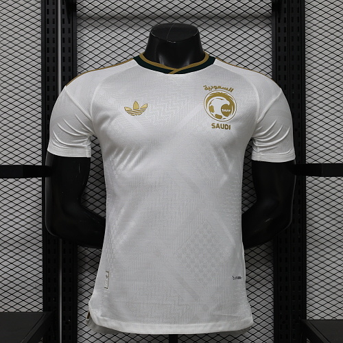 Saudi Arabia national team white away jersey golden badge