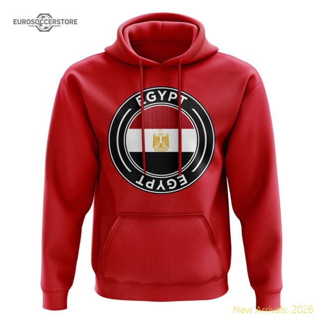 S,Egypt Match Day Egypt Football Badge Hoodie (Red) Perfect For Cheering-Soccer Shirts Store: 2026 World Cup Kits