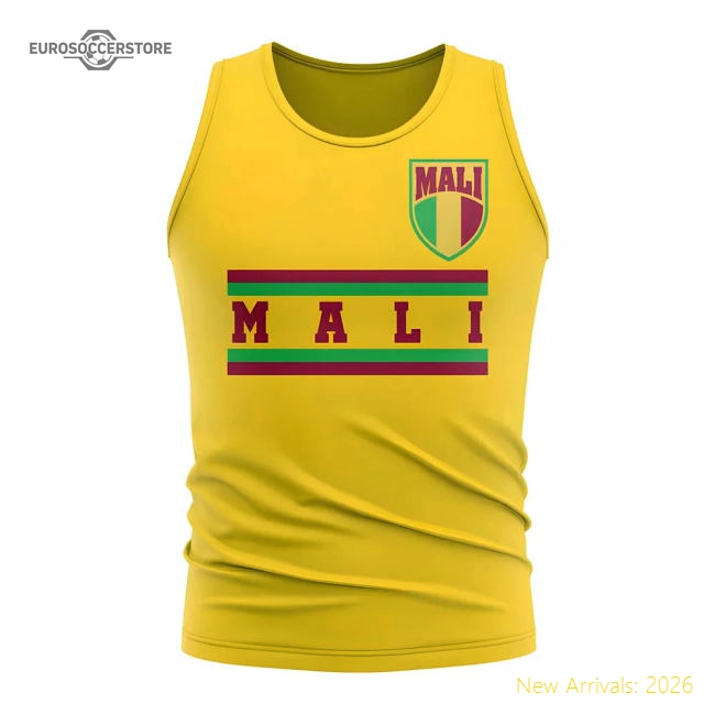 S,Mali Mali Core Football Country Sleeveless Tee (Yellow)-World Cup Jersey Hub - 2026 National Football Kits Store