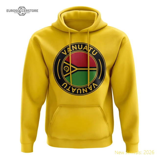 S,Vanuatu Competition Ready Vanuatu Football Badge Hoodie (Yellow)-World Cup Jersey Hub - 2026 National Football Kits Store