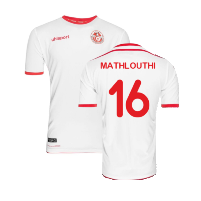 S,Tunisia Tunisia 2018 Home Kit Shirt ((Excellent) M) (Mathlouthi 16)-World Cup Jersey Hub - 2026 National Football Kits Store