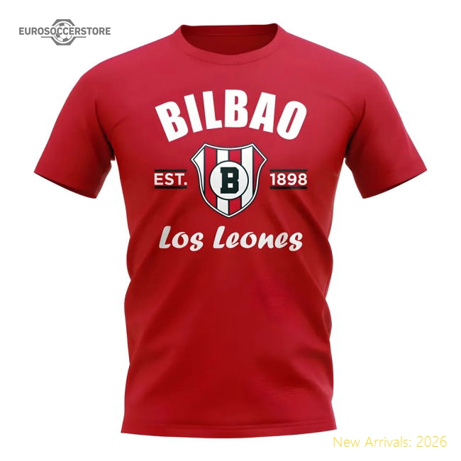 Athletic Bilbao Athletic Bilbao Established Football T-Shirt (Red)-World Cup Jersey Hub - 2026 National Football Kits Store