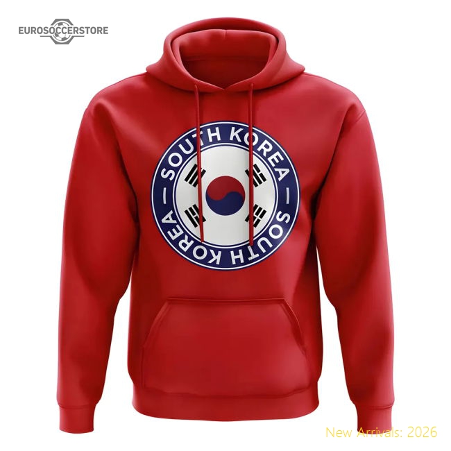 South Korea South Korea Football Badge Hoodie Red-Soccer Shirts Store: 2026 World Cup Kits