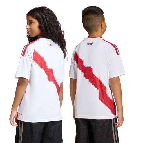 Peru 2026 Home Side Teenage Soccer Top - Kene Art Heritage Junior Kit -Soccer Shirts Store: 2026 World Cup Kits