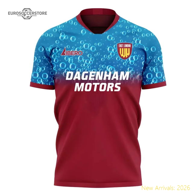 S, East London 2025-2026 Home Concept Football Kit (Libero) - Baby-Soccer Shirts Store: 2026 World Cup Kits