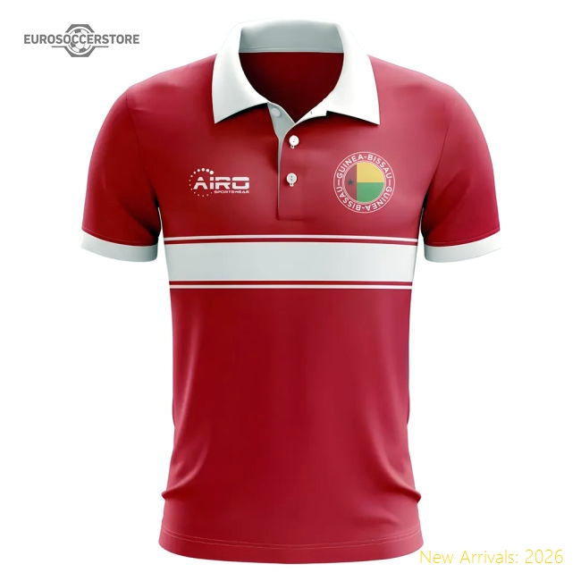 S,Guinea Tournament Guinea Bissau Concept Stripe Polo Shirt (Red)-World Cup Jersey Hub - 2026 National Football Kits Store