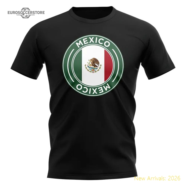 S,Mexico Game Ready Mexico Football Badge T-Shirt (Black)-World Cup Jersey Hub - 2026 National Football Kits Store